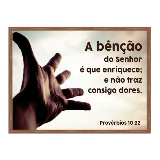 Quadro Decorativo Versículo Bíblico Provérbios 10:22