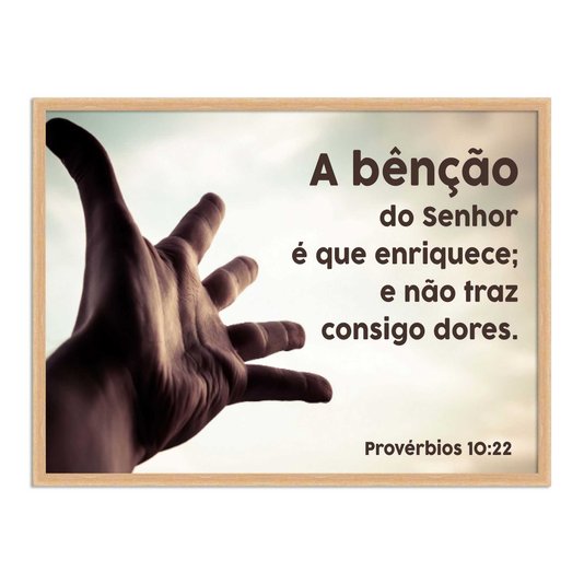 Quadro Decorativo Versículo Bíblico Provérbios 10:22