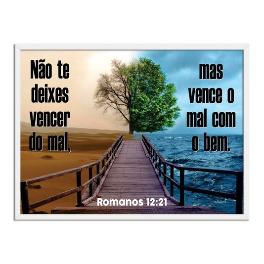 Quadro Decorativo Versículo Bíblico Romanos 12:21
