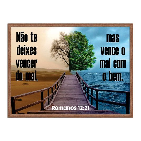 Quadro Decorativo Versículo Bíblico Romanos 12:21