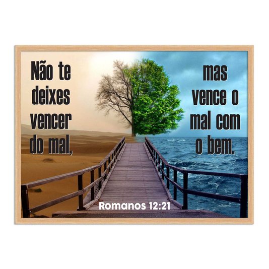 Quadro Decorativo Versículo Bíblico Romanos 12:21