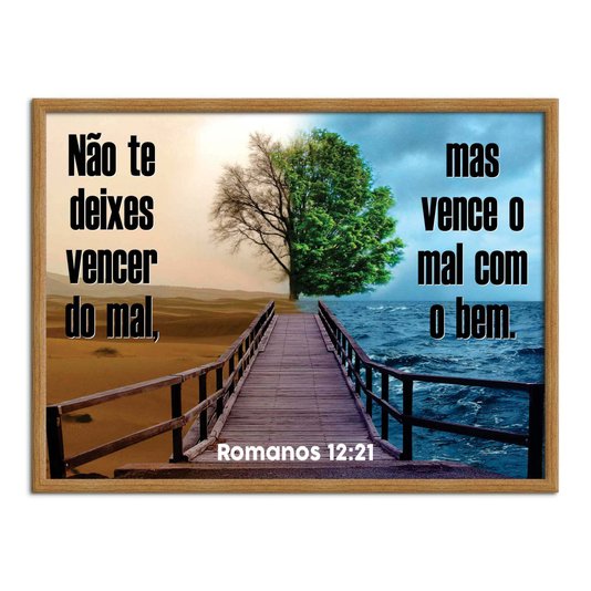 Quadro Decorativo Versículo Bíblico Romanos 12:21