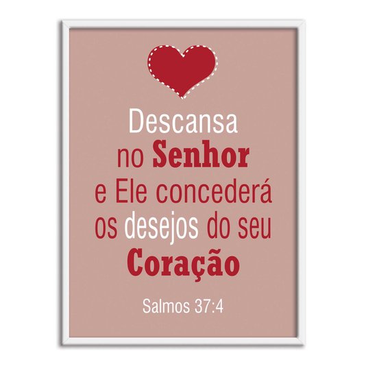 Quadro Decorativo Versículo Bíblico Salmos 37:4