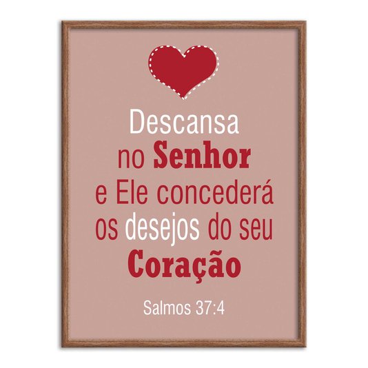Quadro Decorativo Versículo Bíblico Salmos 37:4