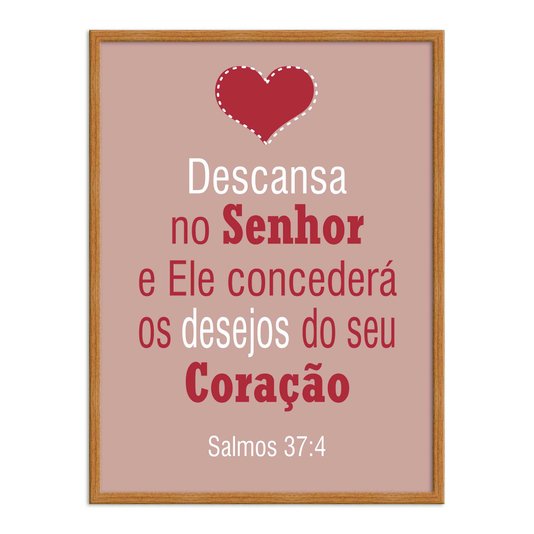 Quadro Decorativo Versículo Bíblico Salmos 37:4