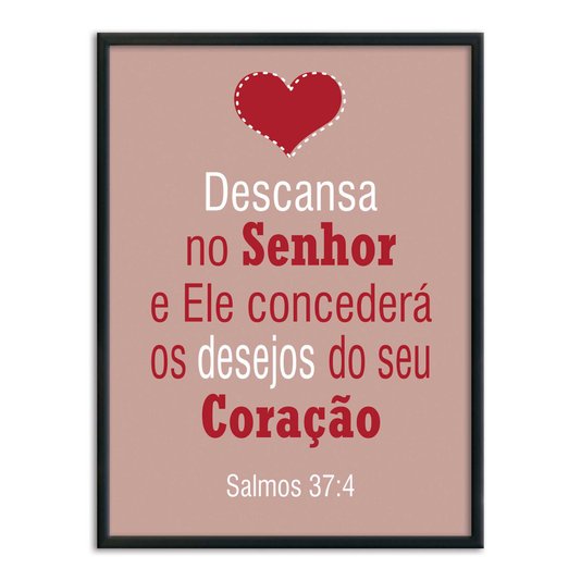 Quadro Decorativo Versículo Bíblico Salmos 37:4