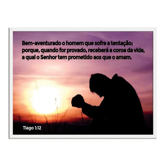 Quadro Decorativo Versículo Bíblico Tiago 1:12