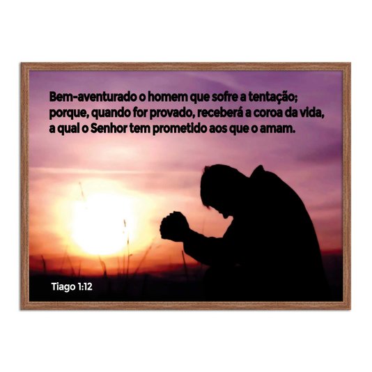 Quadro Decorativo Versículo Bíblico Tiago 1:12