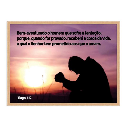Quadro Decorativo Versículo Bíblico Tiago 1:12