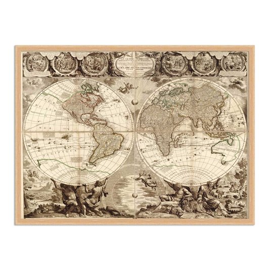Quadro Decorativo Vintage Mapa do Mundo