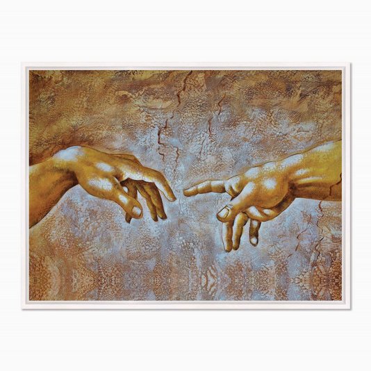 Quadro em Tela Canvas A Criação de Adão de Michelangelo