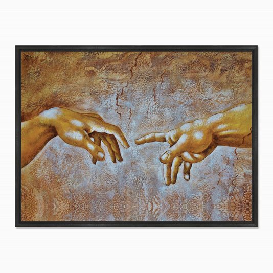 Quadro em Tela Canvas A Criação de Adão de Michelangelo