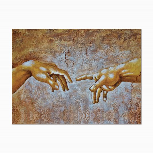 Quadro em Tela Canvas A Criação de Adão de Michelangelo