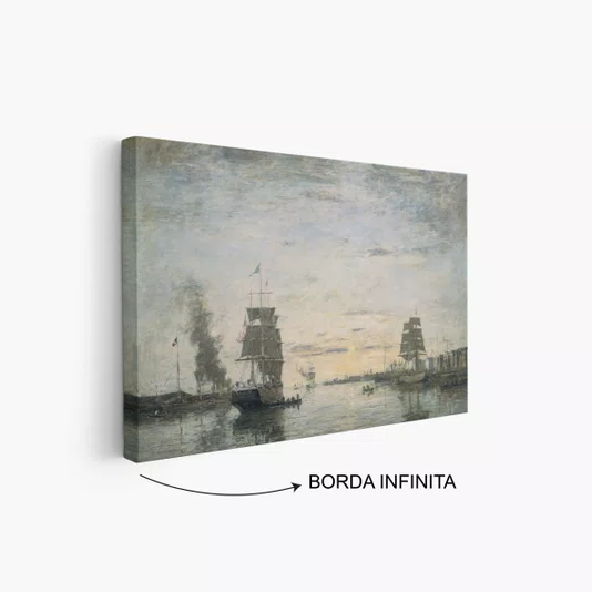 Quadro Em Tela Canvas "A Entrada do Porto de Le Havre" de Eugène Boudin