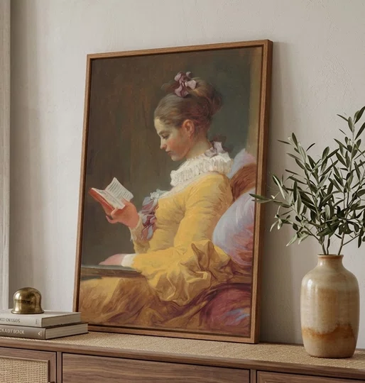 Quadro Em Tela Canvas  "A Garota Lendo" de Jean Honoré Fragonard