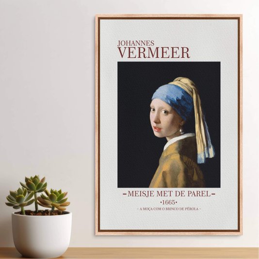 Quadro em Tela Canvas A Moça com Brinco de Pérola de Johannes Vermeer