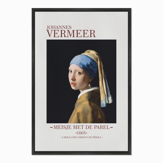 Quadro em Tela Canvas A Moça com Brinco de Pérola de Johannes Vermeer