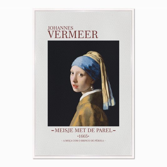 Quadro em Tela Canvas A Moça com Brinco de Pérola de Johannes Vermeer