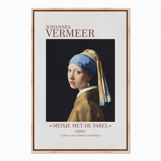 Quadro em Tela Canvas A Moça com Brinco de Pérola de Johannes Vermeer