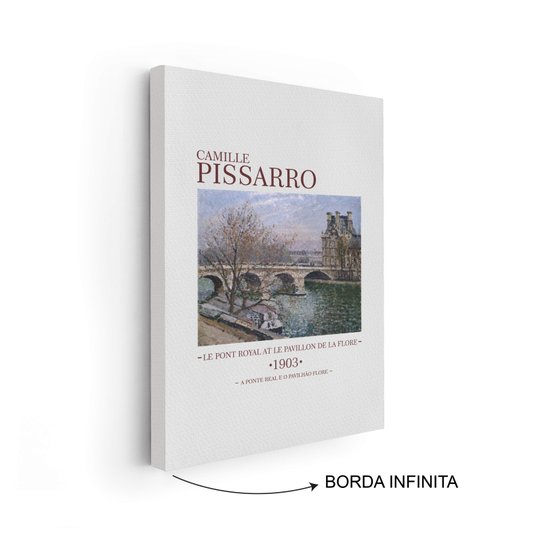 Quadro em Tela Canvas A Ponte Real e o Pavilhão Flore de Camille Pissarro