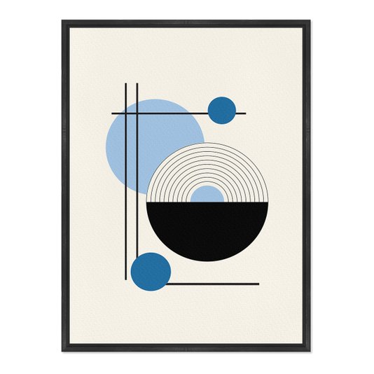 Quadro Em Tela Canvas Bauhaus Círculo Azul
