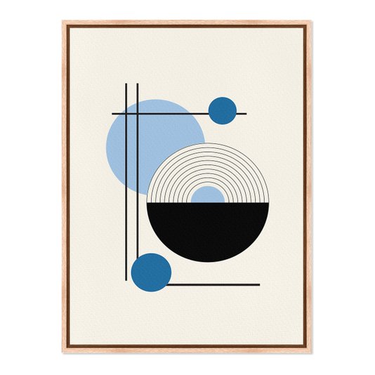 Quadro Em Tela Canvas Bauhaus Círculo Azul