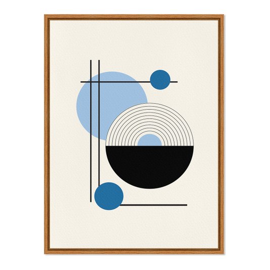 Quadro Em Tela Canvas Bauhaus Círculo Azul