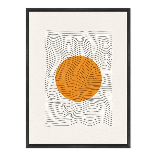 Quadro Em Tela Canvas Bauhaus Círculo Laranja