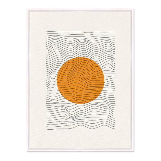 Quadro Em Tela Canvas Bauhaus Círculo Laranja