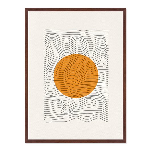 Quadro Em Tela Canvas Bauhaus Círculo Laranja