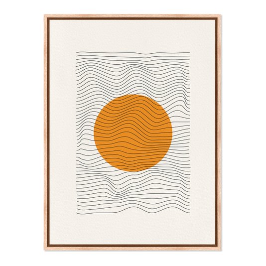 Quadro Em Tela Canvas Bauhaus Círculo Laranja