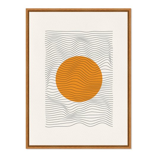 Quadro Em Tela Canvas Bauhaus Círculo Laranja