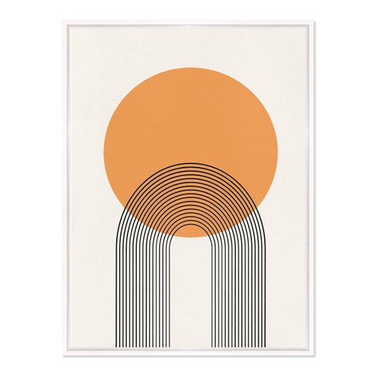 Quadro Em Tela Canvas Bauhaus Círculo Laranja E Curvas
