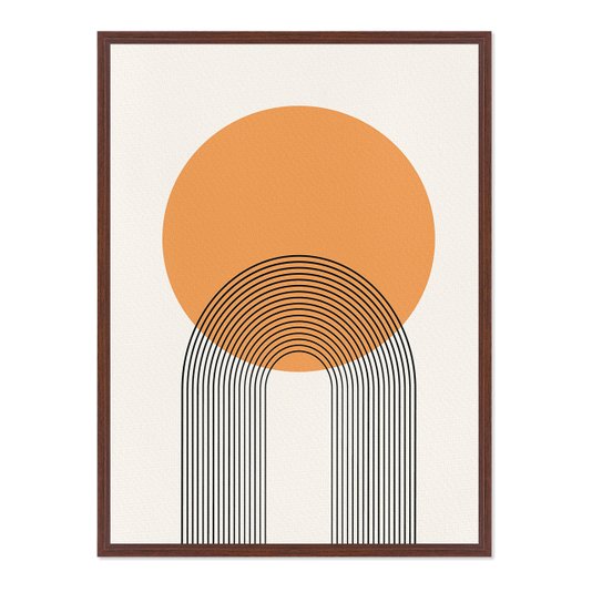 Quadro Em Tela Canvas Bauhaus Círculo Laranja E Curvas