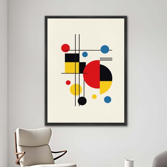 Quadro Em Tela Canvas Bauhaus Formas Coloridas
