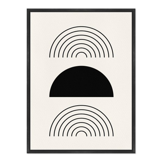 Quadro Em Tela Canvas Bauhaus Formas Geométricas Pretas