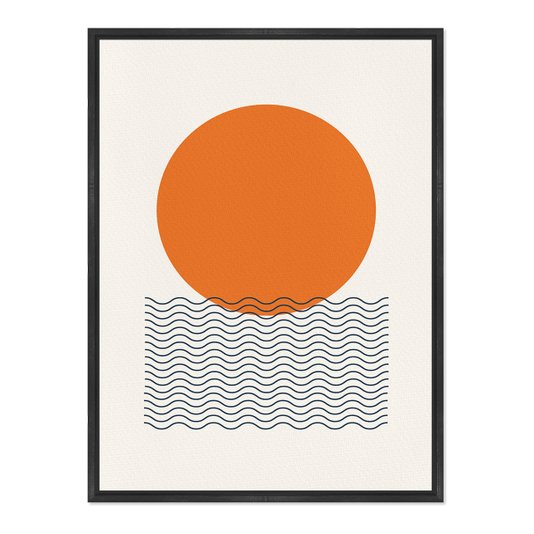 Quadro Em Tela Canvas Bauhaus Ondas E Círculo
