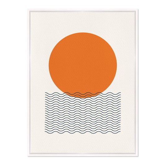 Quadro Em Tela Canvas Bauhaus Ondas E Círculo