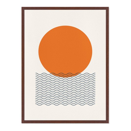 Quadro Em Tela Canvas Bauhaus Ondas E Círculo