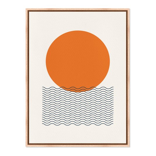 Quadro Em Tela Canvas Bauhaus Ondas E Círculo