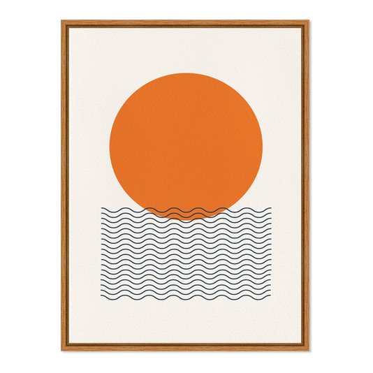 Quadro Em Tela Canvas Bauhaus Ondas E Círculo