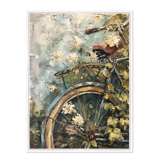 Quadro Em Tela Canvas Bicicleta Pintura Texturizada Vintage Farmhouse