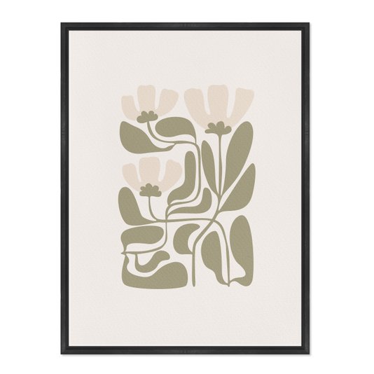 Quadro Em Tela Canvas Botânica Abstrata Estilo Japandi