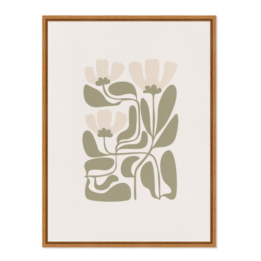Quadro Em Tela Canvas Botânica Abstrata Estilo Japandi