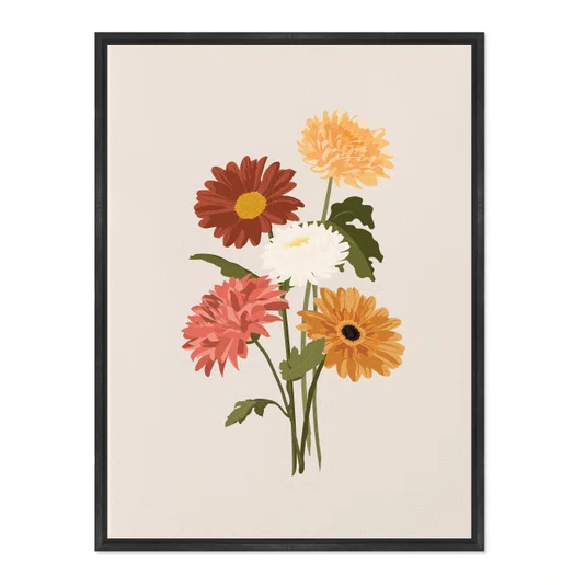 Quadro Em Tela Canvas Buquê de Flores Estilo Modern Heritage