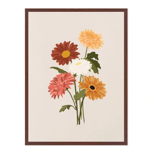 Quadro Em Tela Canvas Buquê de Flores Estilo Modern Heritage