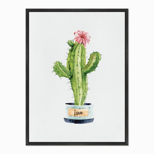 Quadro em Tela Canvas Cactus em Vaso Love