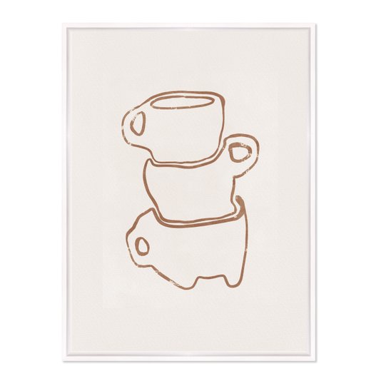 Quadro Em Tela Canvas Canecas De Café Assimétricas Estilo Japandi