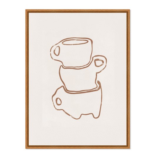 Quadro Em Tela Canvas Canecas De Café Assimétricas Estilo Japandi