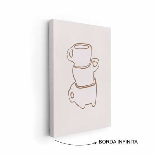 Quadro Em Tela Canvas Canecas De Café Assimétricas Estilo Japandi